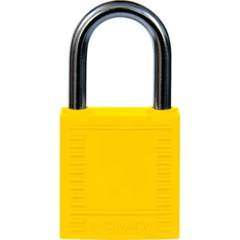 Visací zámek Nylonové zámky s 25 mm hliníkovým okem, žlutá, 6 ks
