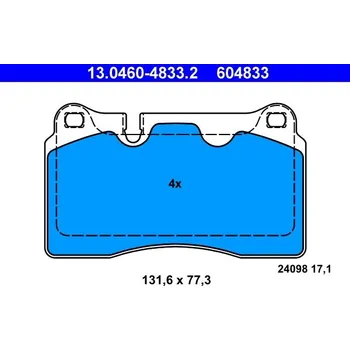 Brzdová destička Sada brzdových destiček, kotoučová brzda ATE 13.0460-4833.2