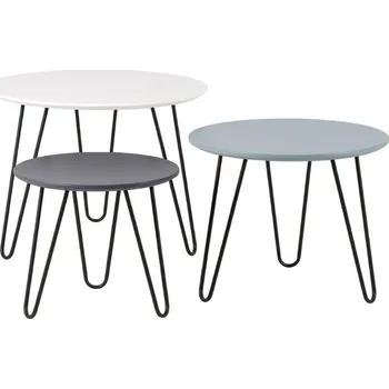 Konferenční stolek Set tří barevných konferenčních stolků Somcasa Fabio 60/50/40 cm