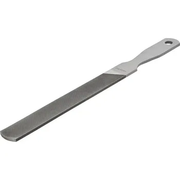 Plochý pilník na řetězy s ručkou Vallorbe (LS5530) (Speciální plochý pilník Vallorbe, který se hodí na ostření ostří sekery a druhá strana na broušení hloubových omezovačů zubu řetězu pily.)