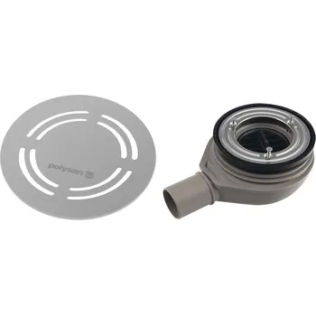 sprchový žlab POLYSAN FLEXIA vaničkový sifon, průměr 90mm, DN40, kruhová krytka nerez mat