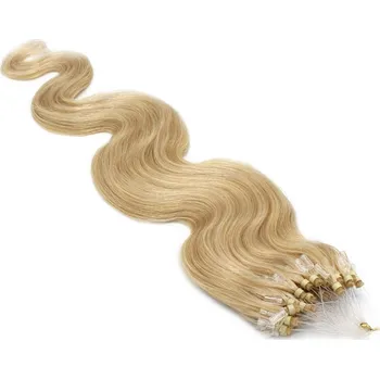 Příčesek 60cm vlasy pro metodu Micro Ring / Easy Loop 0,7g/pr. vlnité – přírodní blond