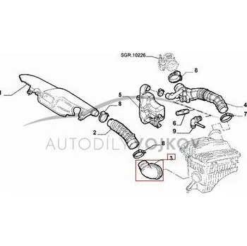 Hadice sání (originál) Fiat Bravo 1995 -2001 1.2 16V