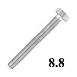 Šroub metrický, DIN 933, 5x30 mm, šestihranná hlava, pevnost 8.8, pozinkovaná ocel, SM5/30ZB88
