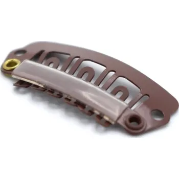 Clip in hřebínky 10 ks - hnědá