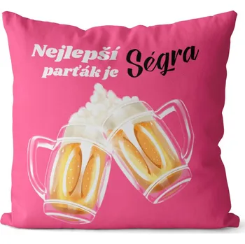 Dekorativní polštářek Polštář Nejlepší parťák – ségra (Velikost: 40 x 40 cm)