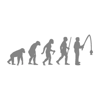 Samolepící dekorace SAMOLEPKA Evoluce 005 rybář pravá (17 - šedá) NA AUTO, NÁLEPKA, FÓLIE, POLEP, TUNING, VLASTNÍ TEXT, TISK, AUTOSAMOLEPKY.cz, POLEPY, OBRÁZEK, LOGO, SAMOLEPKY