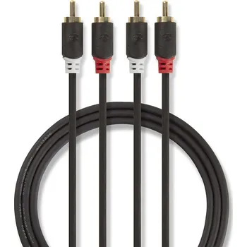 Audio kabel Nedis CABW24200AT10 propojovací audio kabel zástrčka 2x cinch - zástrčka 2x cinch, 1 m