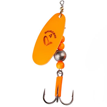 Umělá nástraha Rotační Třpytka Savage Gear Caviar Spinner Vel.4 14g Fluo Orange (1ks)