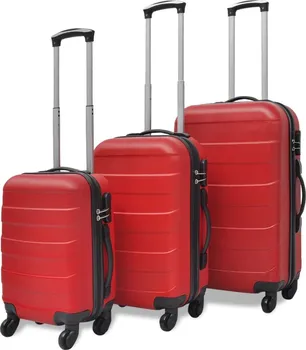 Cestovní kufr Sada tří skořepinových kufrů na kolečkách 91143 červená