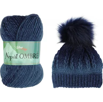 Nepál ombre - 7408 - modrá