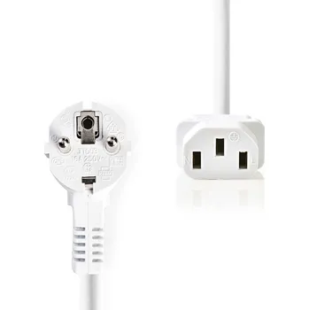Prodlužovací kabel Nedis napájecí kabel zástrčka UNISCHUKO - IEC-320-C13 bílá, 10 m (CEGP10000WT100)