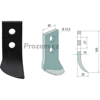 Fréza Frézovací nůž pro Maletti, 27/12,5/105 mm