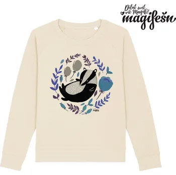 Dámská mikina Magifešn Dámská mikina - Jezevec modrý Barva: Světle šedá, Velikost: XS