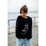 Dámský svetr s potiskem obličeje vpředu BEWEAR B167 Barva: Černá, Velikost: 2XL