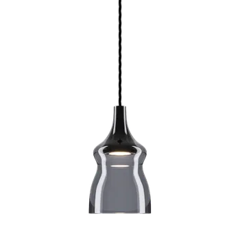 Lodes Nostalgia small glossy smoke, kouřové sklo/černý závěs, 11W LED 2700K, prům. 12,5cm