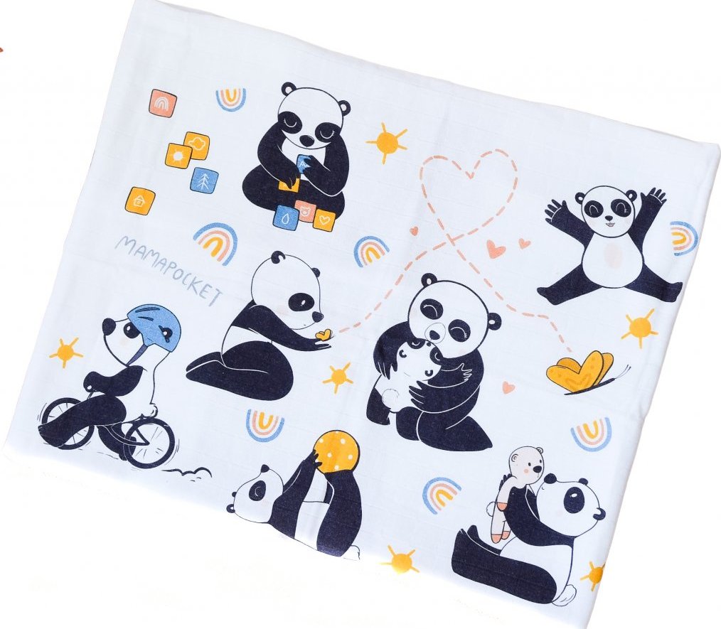 MamaPocket Bavlněná dětská plena s motivem "Panda"