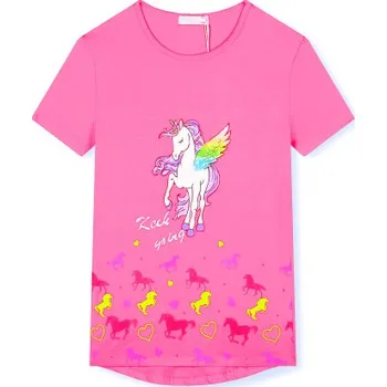 Dívčí tričko Dívčí triko Kugo HC0683 - růžová Barva: Růžová, Velikost: 158