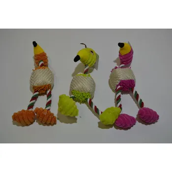 Hračka pro psa PRC Hračka pro psy - plyšový pták 25 cm + provaz A98802 zelená