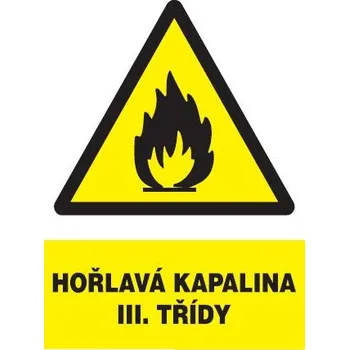 Značení Hořlavá kapalina III. třídy (plastová tabulka A4)