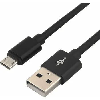 Datový kabel everActive cable micro USB 1m - Black braided quick charge 2 4A - CBB-1MB
