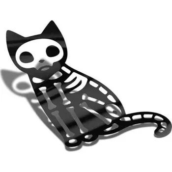 Samolepicí dekorace na vozidlo Samolepka Kocour-kostlivec - 10x13