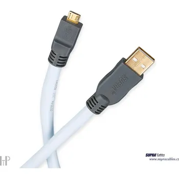 Datový kabel SUPRA USB 2.0 A-Micro B Blue 1 m (USB kabel SUPRA USB 2.0 typ A-Micro B, 480 Mbit / s, barva Ice Blue)