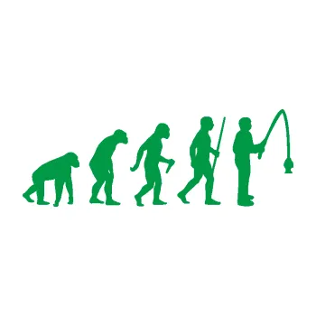 Samolepící dekorace Evoluce 005 rybář pravá (12 - zelená) SAMOLEPKA NA AUTO, NÁLEPKA, FÓLIE, POLEP, TUNING, VLASTNÍ TEXT, TISK, AUTOSAMOLEPKY.cz, POLEPY, OBRÁZEK, LOGO, 3D STICKERS