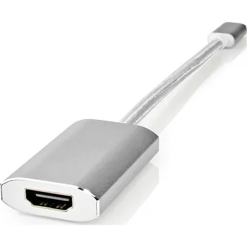 Video kabel Nedis Fabritallic CCTB64680AL02 USB adaptér zástrčka USB-C - zásuvka HDMI, 0.2 m, stříbrná