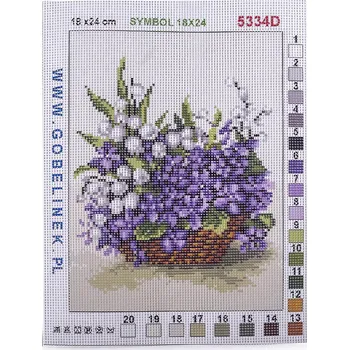 Vyšívací vzor Stoklasa Vyšívací předloha 020862/9 fialové kytičky 18 x 24 cm