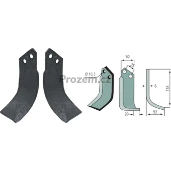 Pracovní nůž Frézovací nůž pravý pro Bertolini, Ferrari, S315RHP14, 25/10,5/163 mm