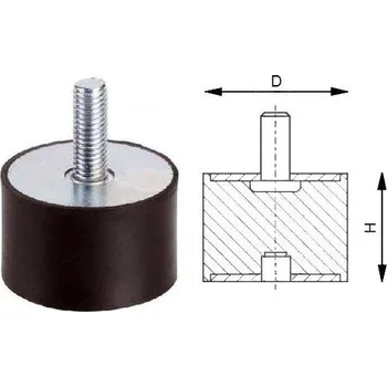 Silentblok nápravy RUBENA silentblok T2 60x50 M12x25, matka M12x12