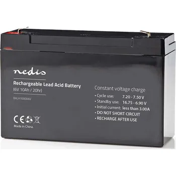 Záložní baterie Nedis olověná baterie 6V, 10Ah, 151 x 50 x 95 mm (BALA100006V)