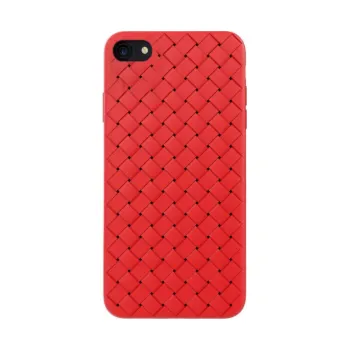 Pouzdro na mobilní telefon Devia Woven Pattern Design Soft Case iPhone SE2 red