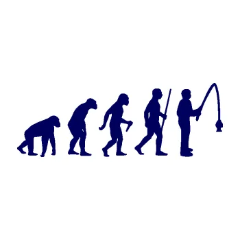 Samolepící dekorace SAMOLEPKA Evoluce 005 rybář pravá (23 - tmavě modrá) NA AUTO, NÁLEPKA, FÓLIE, POLEP, TUNING, VLASTNÍ TEXT, TISK, AUTOSAMOLEPKY.cz, POLEPY, OBRÁZEK, LOGO, SAMOLEPKY