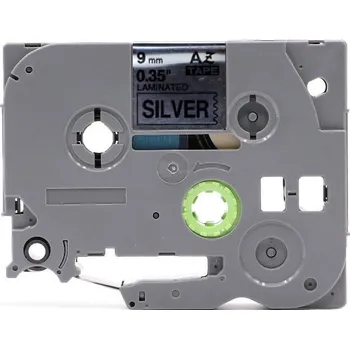 Pásek do tiskárny Kompatibilní páska Brother TZ-921 / TZe-921, 9mm x 8m, černý tisk / stříbrný podklad