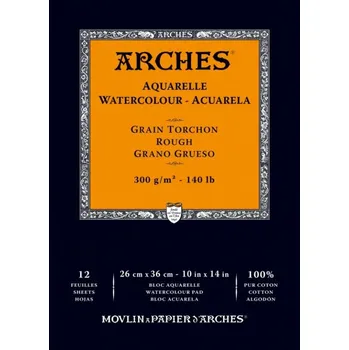 Umělecký papír Akvarelový blok Arches - 300g/m² - oranžový rough Velikost: 29,7 x 42 cm