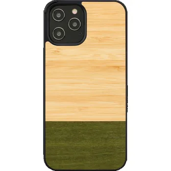 Pouzdro na mobilní telefon Pouzdro MAN&WOOD pro iPhone 12 Pro Max bambus lesní černý
