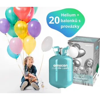 Balónek Helium sada + balónky 20 ks mix barev 9053sada1