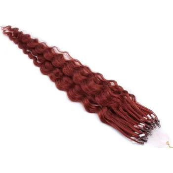 Příčesek 60cm vlasy pro metodu Micro Ring / Easy Loop 0,7g/pr. kudrnaté – měděná