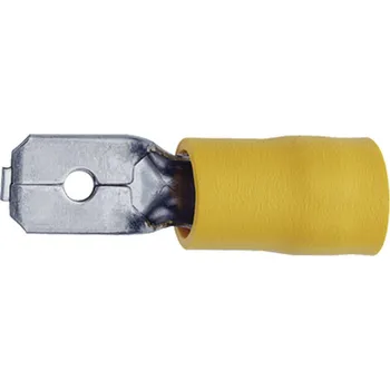 Klauke 850 faston konektor Šířka zástrčky: 6.3 mm Tloušťka konektoru: 0.8 mm 180 ° částečná izolace žlutá 1 ks