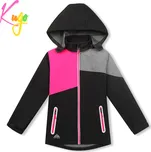 Dívčí softshellová bunda - KUGO HK3125, černá / růžové zipy Barva: Černá, Velikost: 158