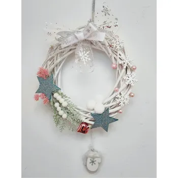 Vánoční dekorace BRIMOON Vánoční věnec na dveře ledový