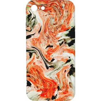 Pouzdro na mobilní telefon Mi-band.cz Kryt Oranžový mramor pro iPhone 7/8/SE2020