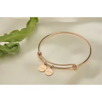 Náramek Pevný náramek z chirurgické oceli - medailonek s vlastním textem - Meucci DB461