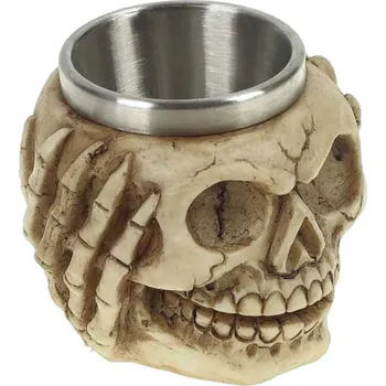 Nerezový pohár Lebka půldecák (Kovové poháry půldecáky)