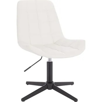 Křeslo Otočné křeslo ekokůže Voss na černém kříži - bílé