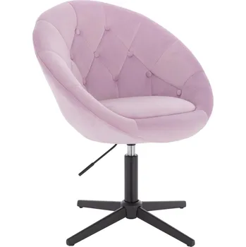 Otočné křeslo Cube velur na černém kříži - vřesové