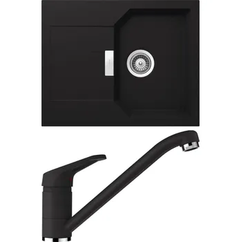 Kuchyňský dřez Set Schock S15-1 (dřez Manhattan D-100XS Onyx + baterie Cosmo Onyx)