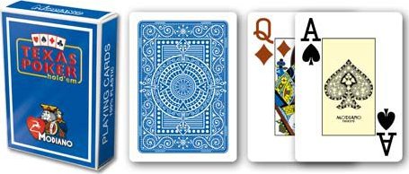 Modiano 2 rohy 100% plastové karty, Modré